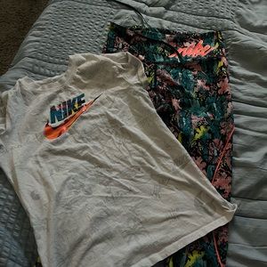 Floral Nike outfit (worn once) then got to small